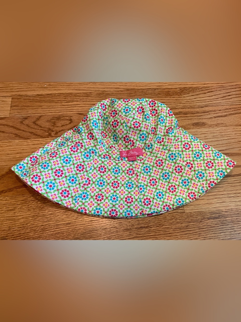 Vera Bradley Reversible Capri Melon Floral Bucket Sun Hat - Picture 3 of 4